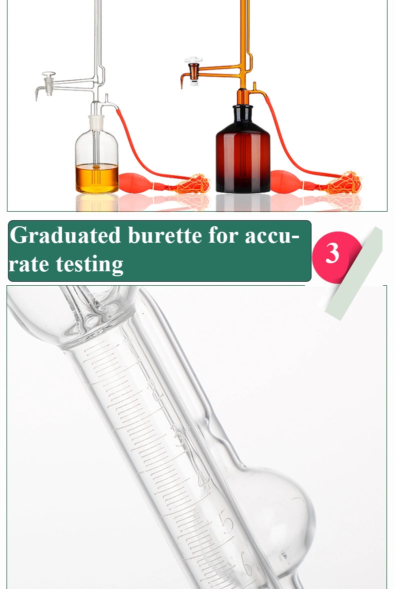 Automatic Burette Brown Glass Piston Brown Piston Burette 25ml 50ml